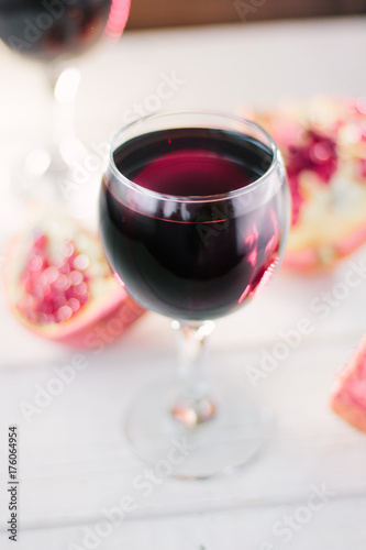 Delicious organic juice made from fresh pomegranate.