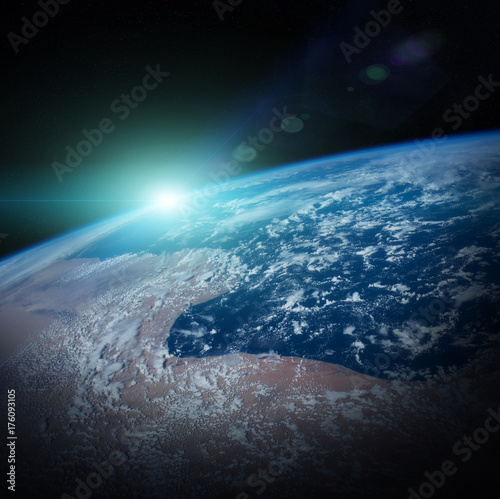 Planet Earth view 3D rendering elements of this image furnished by NASA