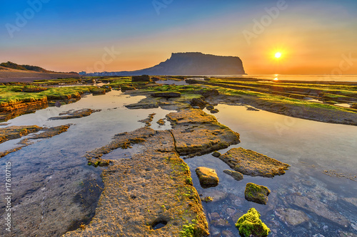 Sunrise at Jeju Do Seongsan Ilchulbong, Jeju Island, South Korea