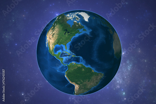 Planet Earth with starry background. Elements of this image furnished by NASA