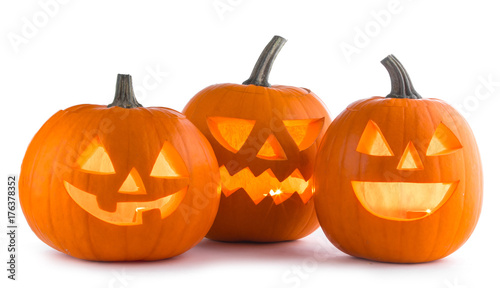 Halloween Pumpkins on white