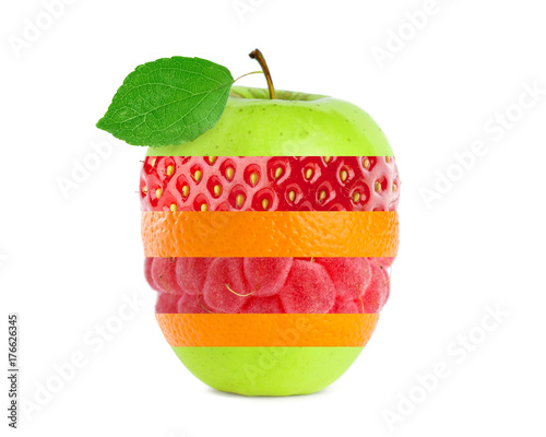 Collage of ripe fruit