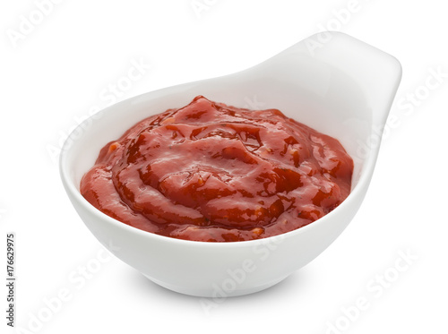 Tomato paste isolated on white background
