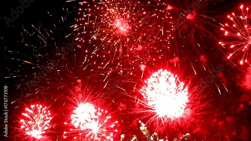 Fireworks display celebration, Colorful Firework 4K with sound audio