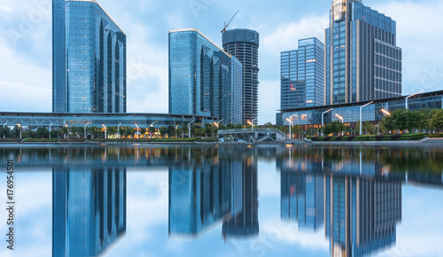 central business district of suzhou by jinji lake,jiangsu province,china.