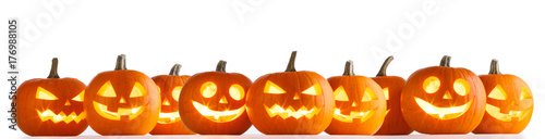 Halloween Pumpkins on white