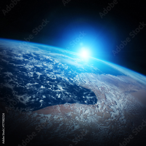 Planet Earth view 3D rendering elements of this image furnished by NASA