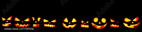 Halloween Pumpkins on black