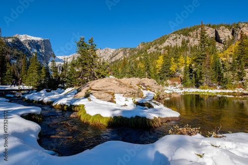 Rocky Mountain National Park in snow at autumn