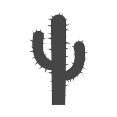Black cactus plant silhouette