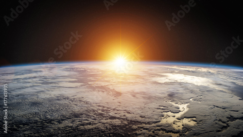 Fotoobraz na płótnie Planeta Ziemia w przestrzeni Elementy renderowania 3D tego zdjęcia dostarczone przez NASA
