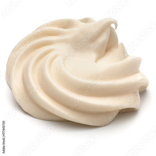 Mayonnaise swirl  isolated on white background cutout