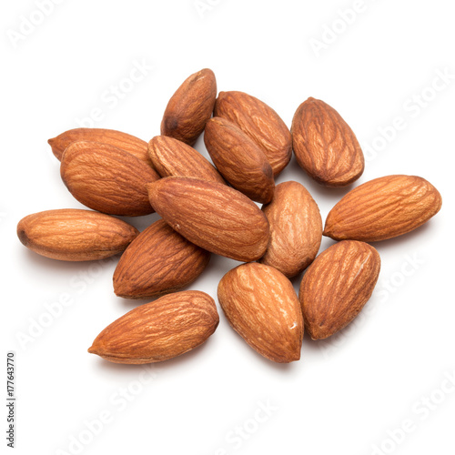 almond nuts isolated on white background close up