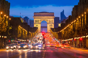 Champs Elysees and Arc de Triomphe, Paris