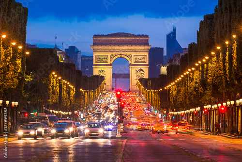 Champs Elysees and Arc de Triomphe, Paris