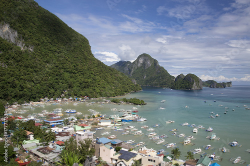 Fotoobraz na płótnie Widok z lotu ptaka El Nido i wyspy Bacuit zatoka, Palawan wyspa, Filipiny