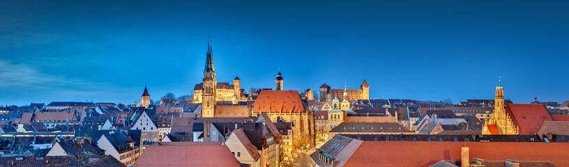 Nürnberg Panorama bei Nacht