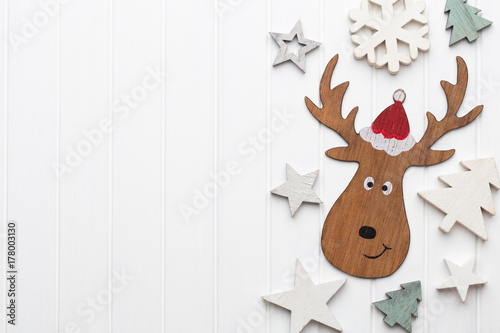 Vintage Christmas background with Christmas decoration.