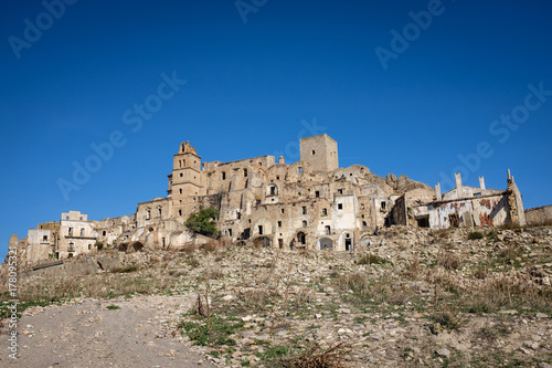Fotoobraz na płótnie Miasto duchów Craco, film "Pasja Chrystusa". Region Basilicata, Włochy