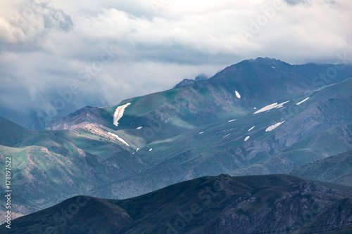 beautiful mountains in Kazakhstan as a background