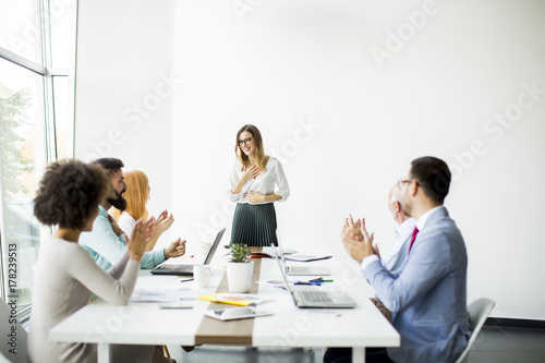 Business people discussing a strategy and working together in office
