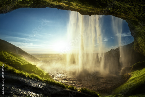 Seljalandfoss waterfall in summer time, Iceland