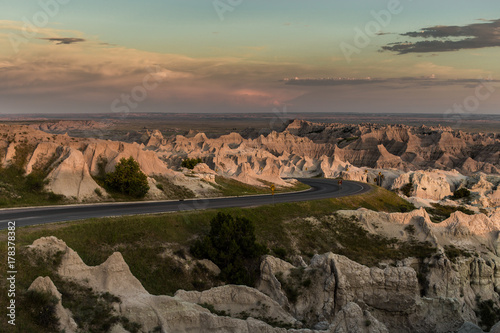 Fotoobraz na płótnie badlands, zachód, park narodowy, stany zjednoczone, ameryka, góra, badlands, pustynia, suchy, nieużytki, płaskowyż, przygoda, pejzaż, dzień ,niebo