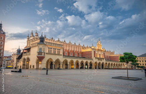 Cloth Hall on Main Market Square in Krakow, illuminated in the night