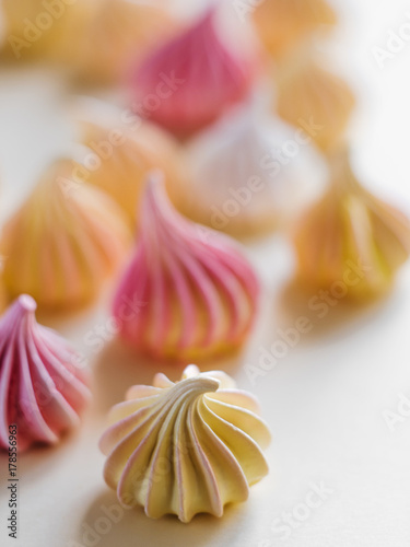 Many Meringue, pattern on white background.