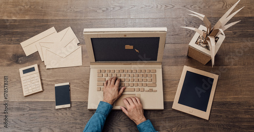 Creative eco-friendly cardboard office