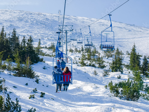 Chairlift on ski resort Jasna in Slovakia