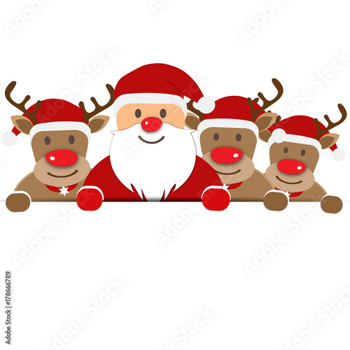 Weihnachtskarte Santa Rudolph