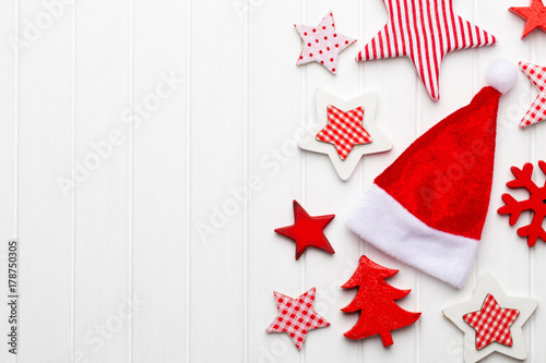 Vintage Christmas background with Christmas decoration.