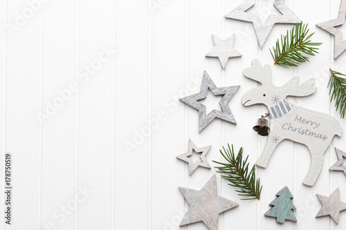 Vintage Christmas background with Christmas decoration.