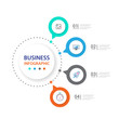 Modern infographics process  with connected , icons and text for 4 steps. - 178776311