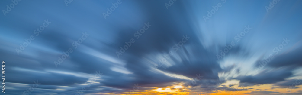 sky at sunrise, long exposure