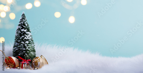 Christmas tree and holidays bauble decoration ornaments