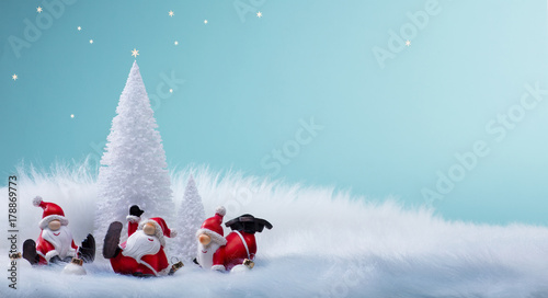 Christmas tree and holidays Santa decoration ornaments