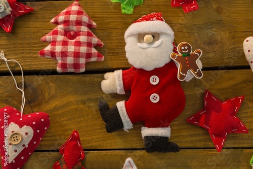 Christmas decorations on table