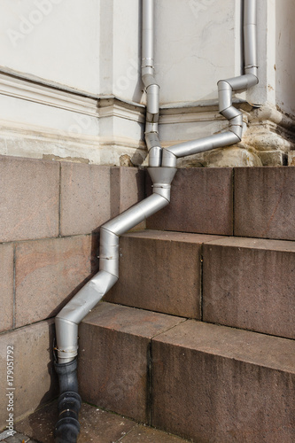 Rain water drainage pipe. Two in one.