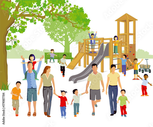 Freizeit mit der Familie auf dem Spielplatz