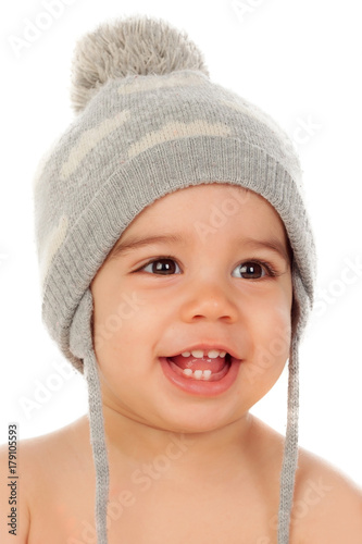 Adorable baby with wool cap