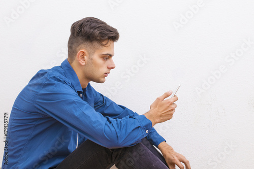 young fashioned mobile phone