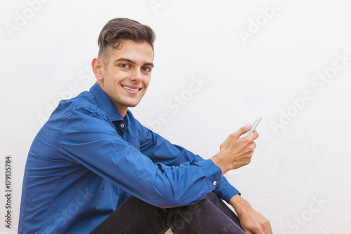 young fashioned mobile phone