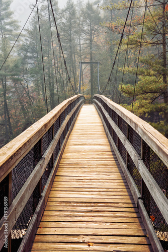 Fototapeta Suspension Bridge over Tallulah Gorge in Blue Ridge Mountains