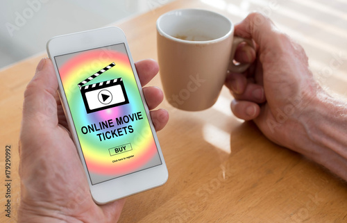 Online movie tickets buying concept on a smartphone