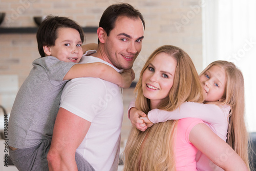 Portrait of family at home