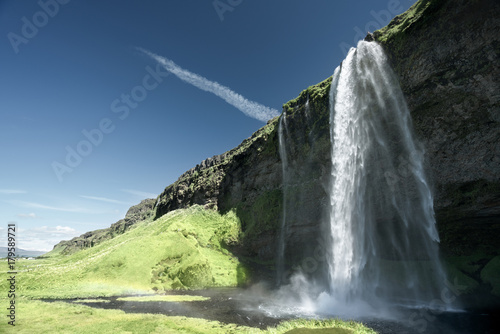 Seljalandfoss waterfall in summer time, Iceland