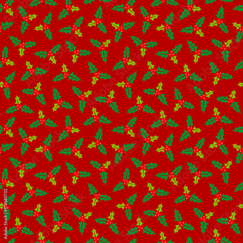 Holly Seamless Little Pattern Red