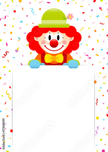 Clown Red Hair Label Streamers & Confetti